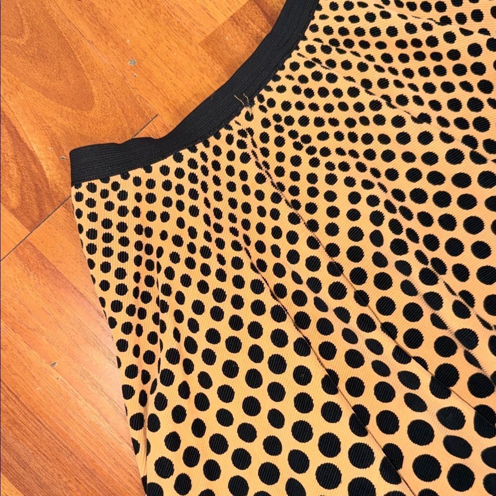 Vintage free people Y2K Polka Dot A-Line stretch Skirt - Black and Tan 6 - Picture 3 of 7